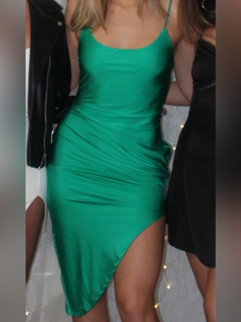superdown Emerald Green Asymmetrical Satin Slip Dress only worn once! - Picture 1 of 2